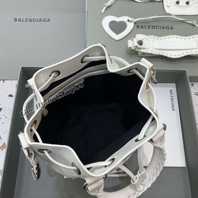 Balenciaga專櫃爆款大號白色手提包 巴黎世家city水桶包新款機車水桶包 fyj2025